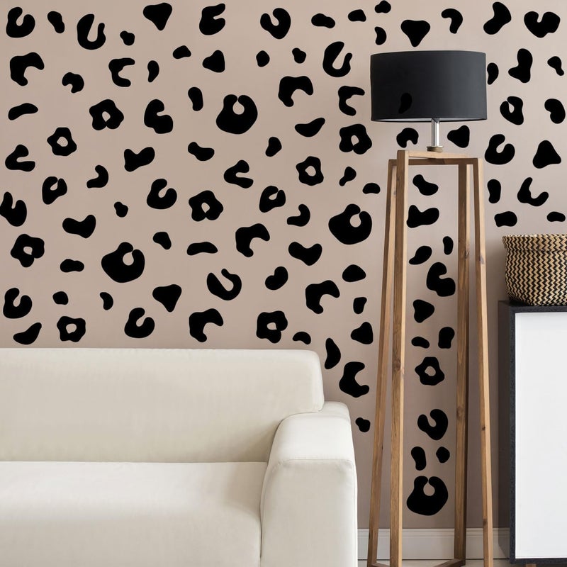 CharmFlo 10 Sheets 360Pcs Leopard Wall Decals Removable Peel & Stick Wall Stickers Self-Adhesive Animal Print Vinyl Decor for Nursery, Car,Door, Home, Bedroom, DIY Easy Installation (Black) - Image 5